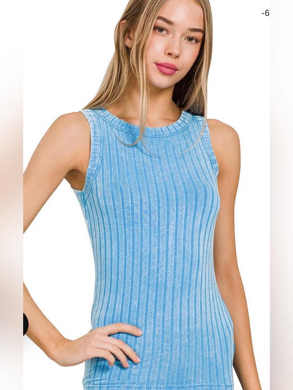 Zenana Ribbed Sleeveless Round Neck Full Length Tank Top With Back Patch Size L